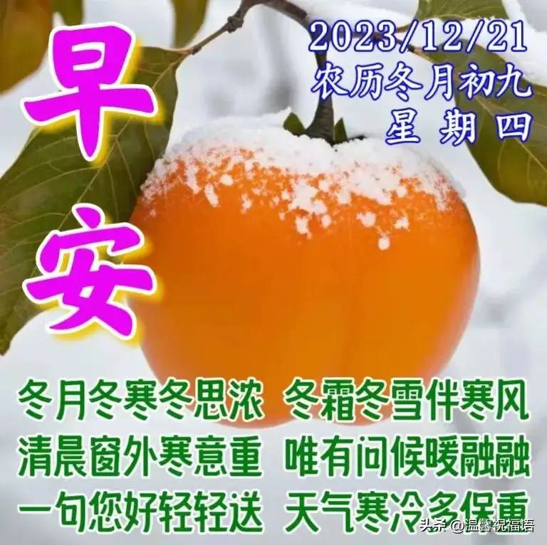 2023年12月21日周四早上好，精选早安暖心祝福图片带字问候语录