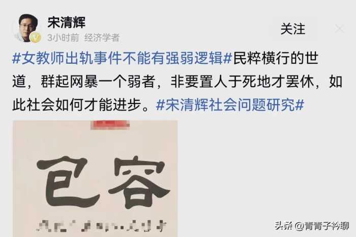 宋清辉：民粹网暴女教师这样一个弱者，社会如何才能进步？